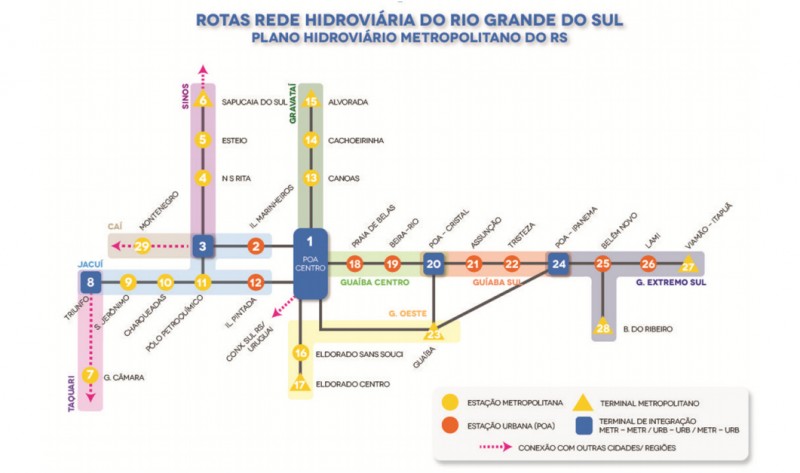  Rotas da Rede de Transporte  Hidroviário- crédito Gabinete do deputado Pedro Ruas (PSOL)  