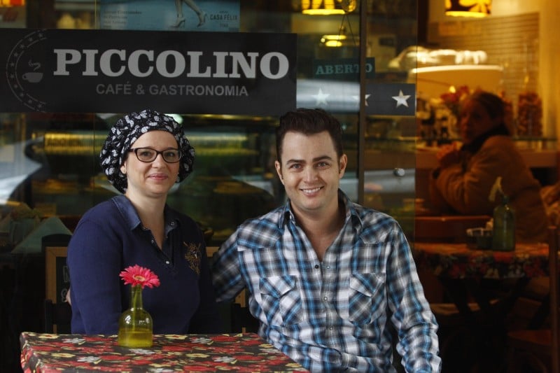A gaúcha Juliana e o paulista Lattes abriram o Piccolino Café, no bairro Moinhos de Vento