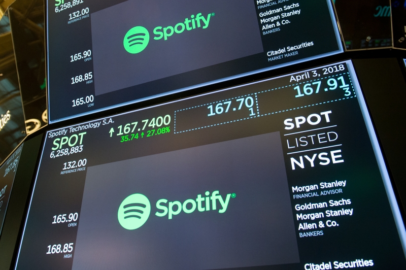 Na estreia em Nova Iorque, valor de mercado do Spotify atinge US