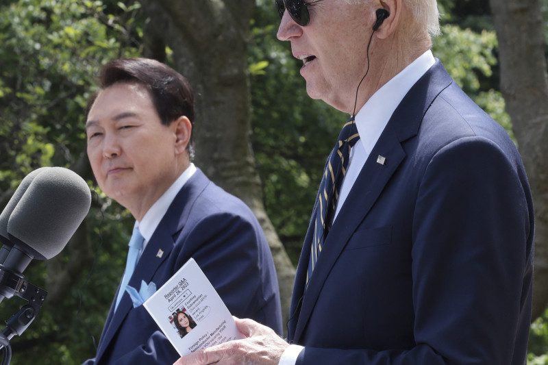 Presidente Joe Biden e seu colega sul-coreano, Yoon Suk-yeol, anunciaram uma expansão da aliança militar