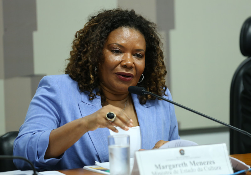 A ministra da Cultura Margareth Menezes comentou sobre investimentos em entrevista