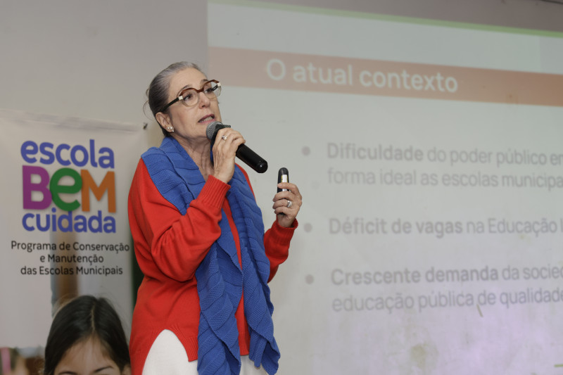 A secretária Municipal de Parcerias, Ana Pellini, apresentou o programa Escola Bem-Cuidada na manhã desta terça-feira (27)