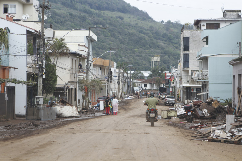 Cidades como Arroio do Meio, Roca Sales e Muçum (foto) foram devastadas pela enchente