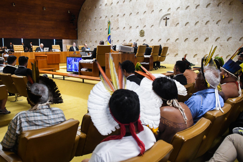 Representantes indígenas acompanharam julgamento marco temporal no Supremo