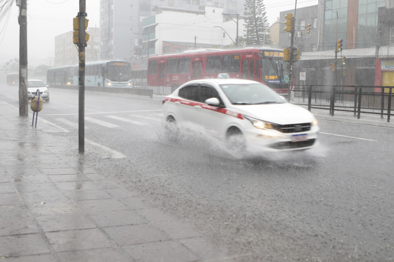 Há risco de temporais com raios, rajadas de vento e não se afasta ocorrência de granizo