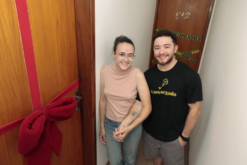 Nathalia Fernandes e Peter Domingues, s&atilde;o os rostos por tr&aacute;s do Cronometrado Escape Room Foto: T&Acirc;NIA MEINERZ/JC