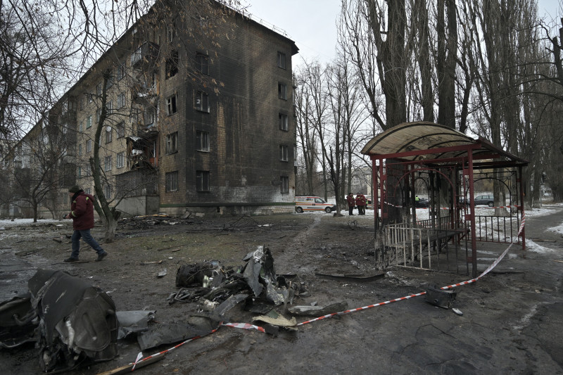 Em Kharkiv, no Nordeste da Ucrânia, o ataque feriu 42 pessoas
