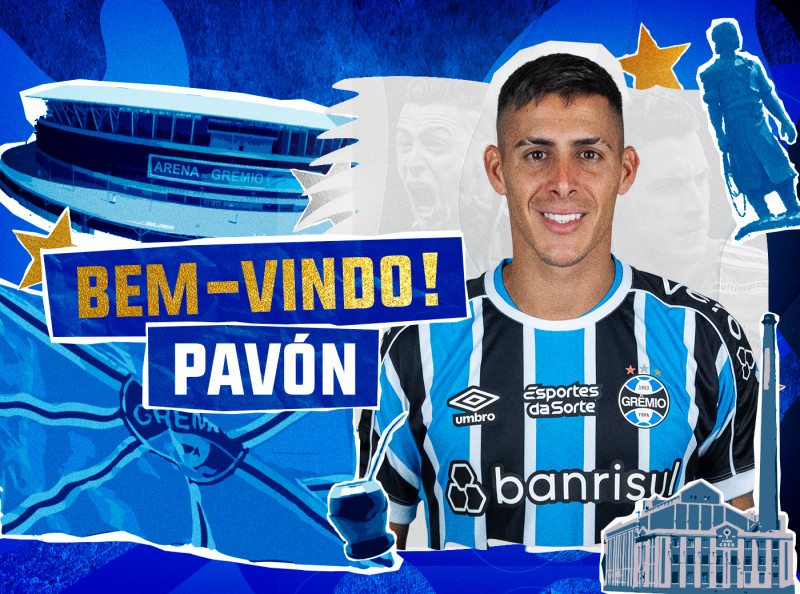 Pavón é o sétimo reforço contratado pelo Grêmio para a temporada 2024