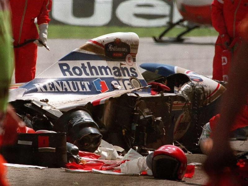 Williams destruída de Senna na manhã do dia 1º de maio de 1994 foi impactante