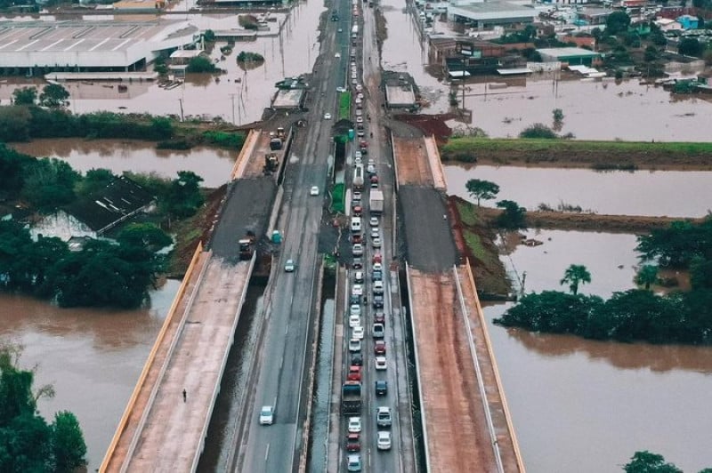 Ponte sobre o Rio dos Sinos foi recuperada nos últimos dias