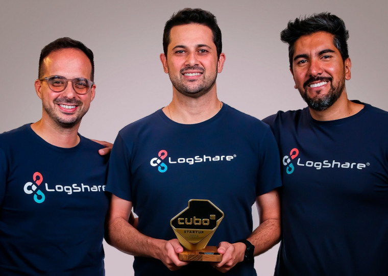 Glauber Alves, Pedro Prado e Eduardo-Souza, sócios da LogShare