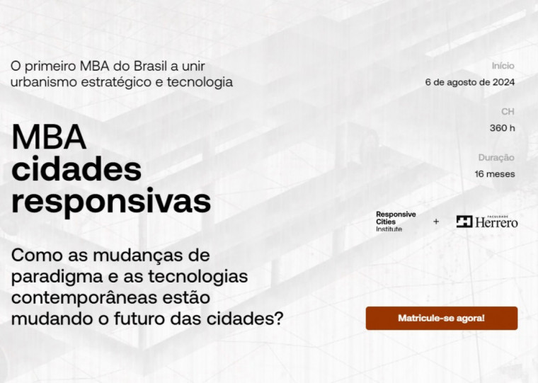 MBA Cidades Responsivas tem inscrições abertas para a quarta turma