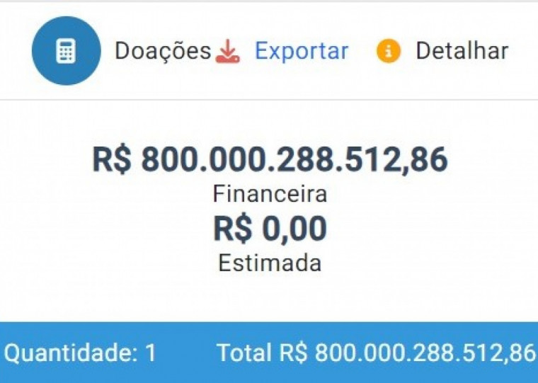 Suposta doação bilionária seria para uma candidatura a vereador em Cachoeira Dourada (MG)