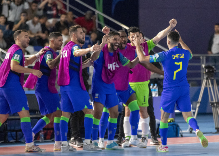 O capitão Dyego fez os três gols da seleção no jogo desta quarta-feira (2)