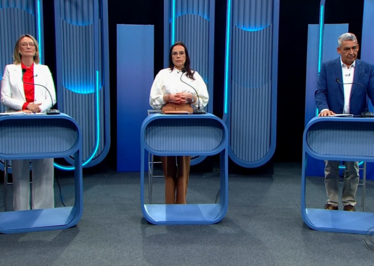 Último debate do primeiro turno, na RBSTV, reuniu Maria do Rosário (PT), Juliana Brizola (PDT) e Sebastião Melo (MDB)