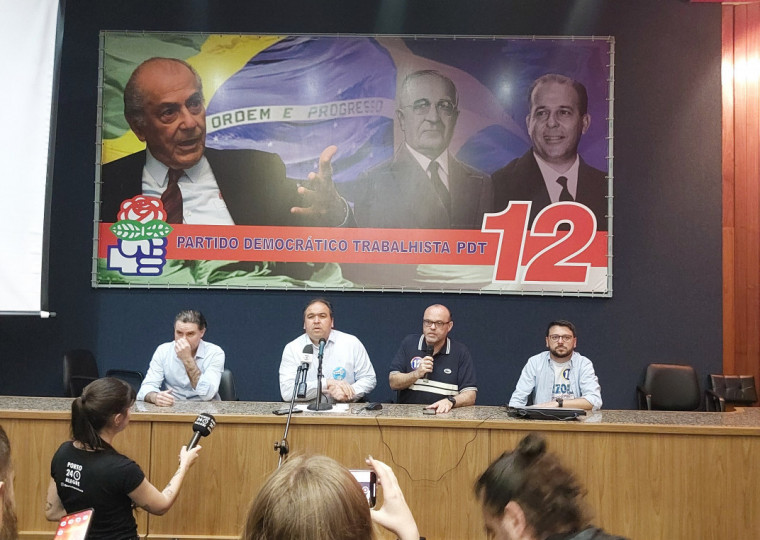 Coletiva da candidatura do PDT foi conduzida pelo vice de Juliana, Dr. Thiago Duarte (União Brasil)