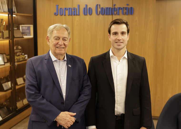 Presidente da Fiergs, Claudio Bier foi recebido por Giovanni Jarros Tumelero no JC