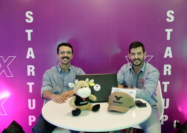 Ivan Barreto e Maurício Duarte participam da feira com a FINPEC, startup voltada para o crédito na pecuária