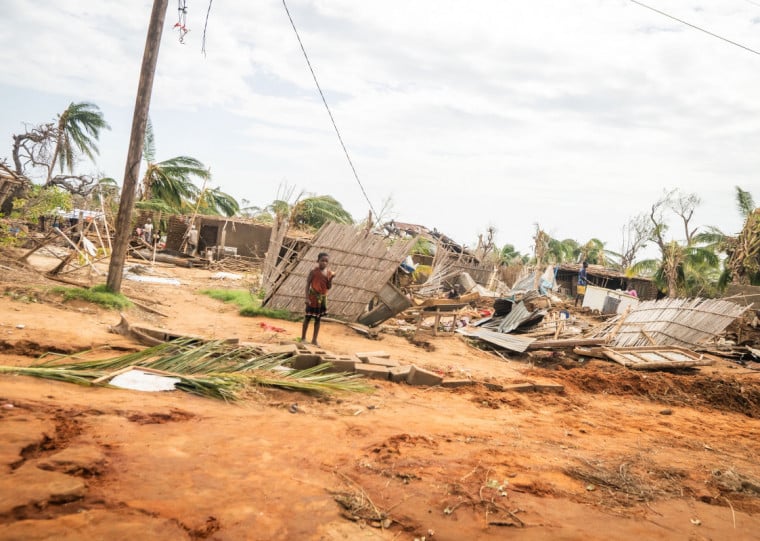 De acordo com o Instituto Nacional de Gestão de Riscos e Desastres, a tempestade atingiu a província de Cabo Delgado