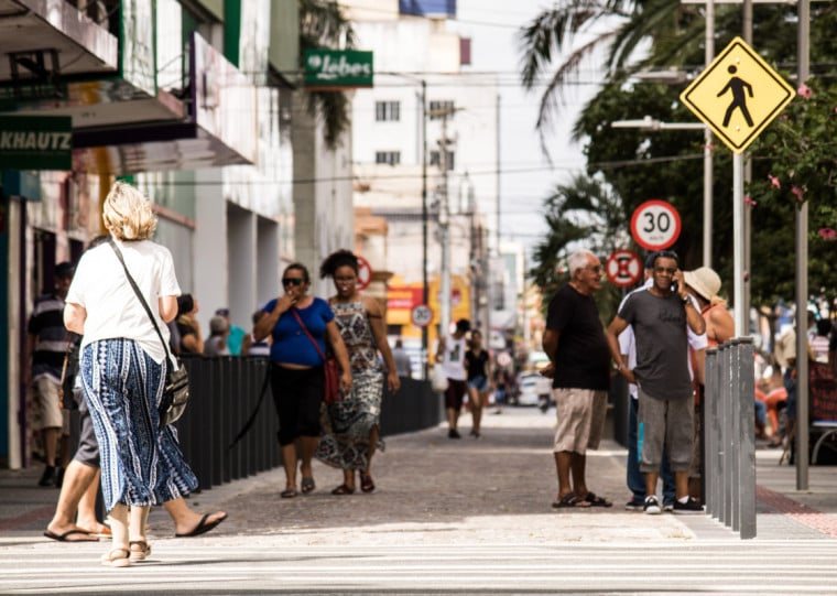 A mais recente revitalização realizada no âmbito do Calçadão de Pelotas foi entregue em 2019