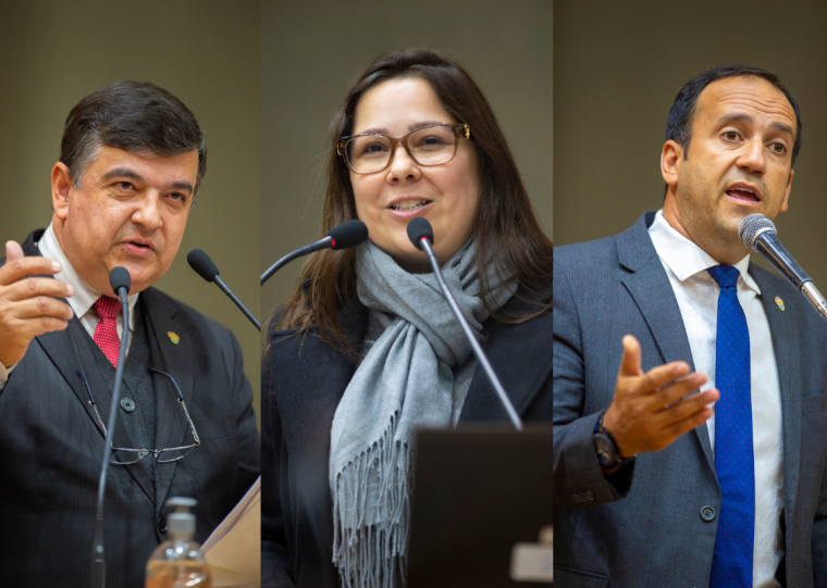 José Freitas (Republicanos), Tanise Sabino (MDB) e Moisés Barboza (PSDB)